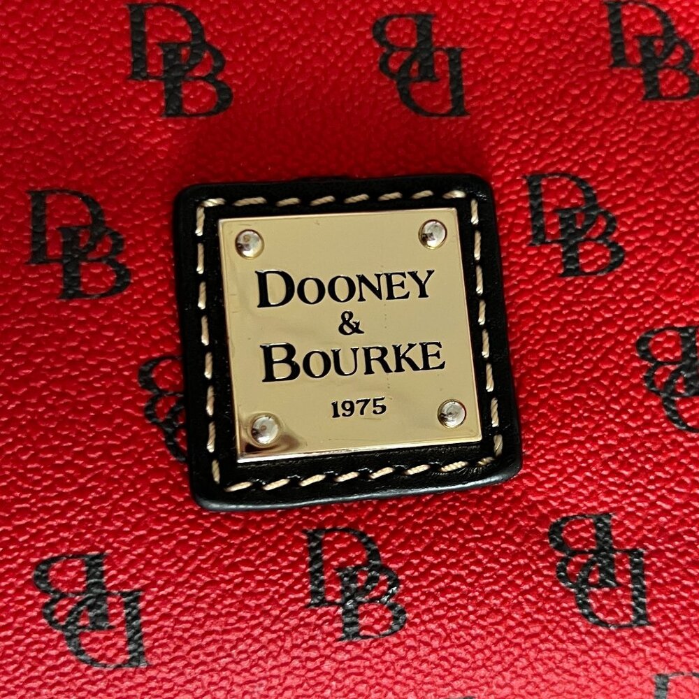 Dooney & Bourke Gretta Red Black Small Leisure Shopper Tote - Picture 7 of 15